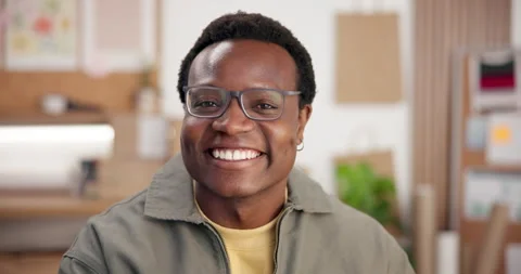 Logistics, face and supplier in office with smile, courier career and pride in Stock Footage 345700955