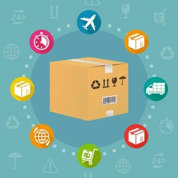 Logistics flat design style concept Ilustração Stock