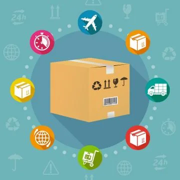 Logistics flat design style concept Ilustração Stock