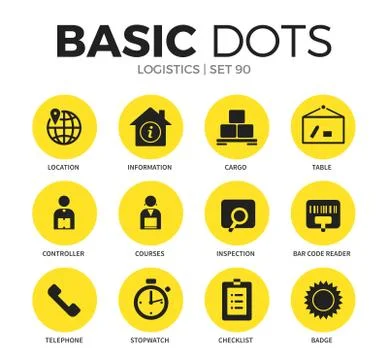 Logistics flat icons vector set Stock Illustration