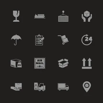 Logistics - Flat Vector Icons Stock Illustration
