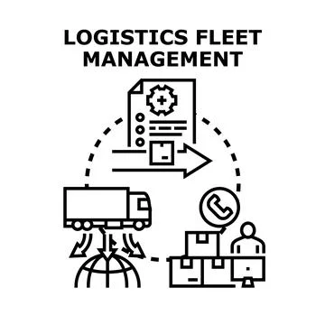 Logistics fleet management concept optimizing global delivery イラスト素材