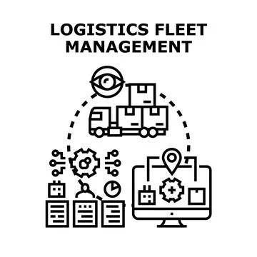 Logistics fleet management tracking delivery operations concept Stock Illustration