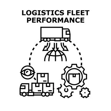 Logistics fleet performance management operation concept 库存插图