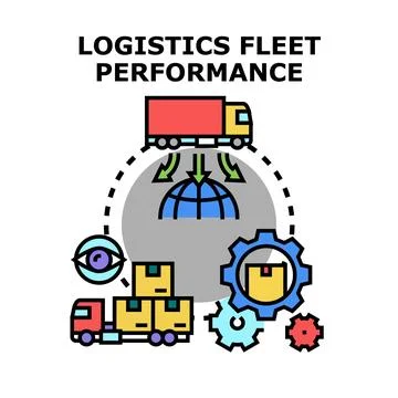 Logistics fleet performance management operation concept Ilustração Stock