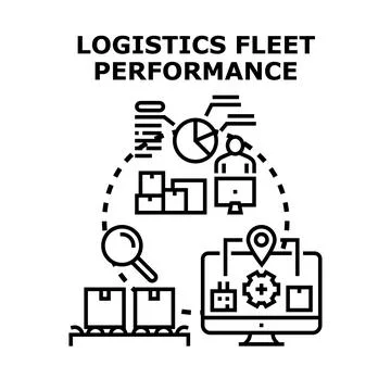 Logistics fleet performance tracking and optimization process Illustrazione stock