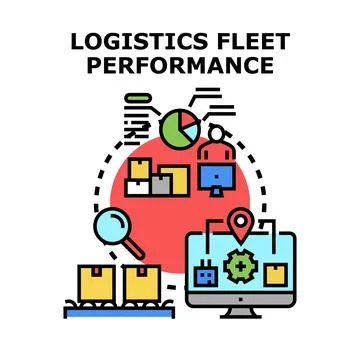 Logistics fleet performance tracking and optimization process Stock Illustration