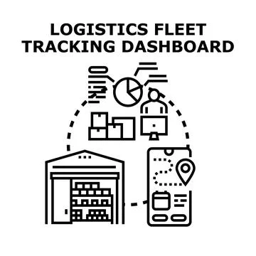 Logistics fleet vehicle tracking dashboard management system Illustrazione stock