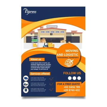Logistics flyer template design Stock-Illustration