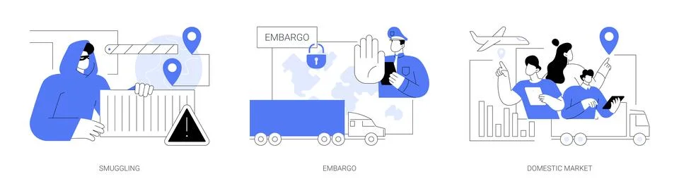 Logistics goods distribution abstract concept vector illustrations. Stock Illustration