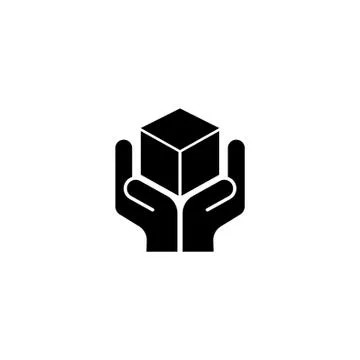 Logistics, Hand Holding Parcel Flat Vector Icon Stock Illustration