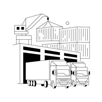 Logistics hub abstract concept vector illustration. Stock Illustration