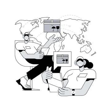Logistics hub abstract concept vector illustration. Illustrazione stock
