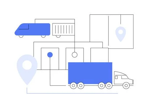 Logistics hub abstract concept vector illustration. Stock Illustration