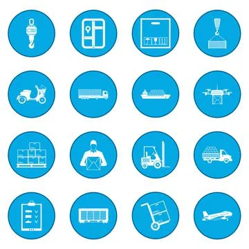 Logistics icon blue Illustrazione stock