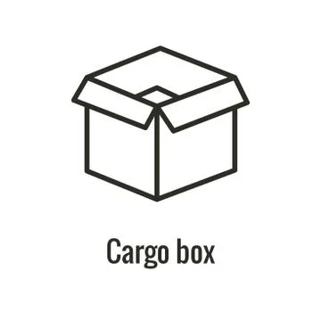 Logistics icon with open shipping box  and folded sides Stock Illustration