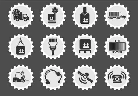 Logistics icon set Illustrazione stock