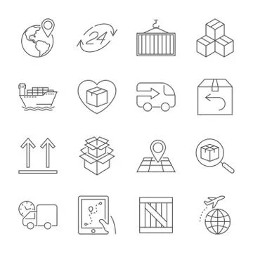 Logistics icons. Editable Stroke. 스톡 일러스트