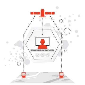 Logistics icons. Hexagon Abstract vector background. Telematics systems. Comm Stock Illustration