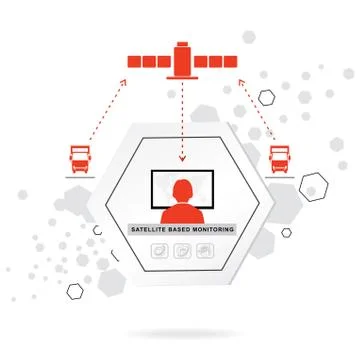 Logistics icons. Hexagon Abstract vector background. Telematics systems. Comm Stock Illustration