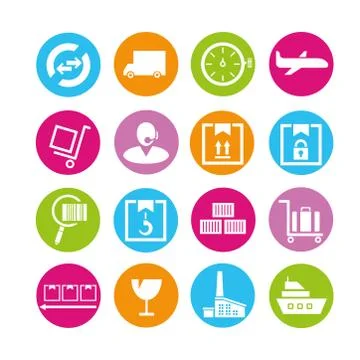 Logistics icons Stock Illustration