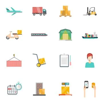 Logistics Icons Set Illustrazione stock
