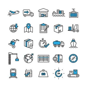 Logistics Icons Set Stock Illustration