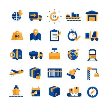 Logistics Icons Set Illustration