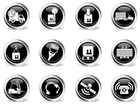 Logistics icons set Stock Illustration