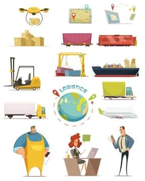 Logistics Icons Set Illustrazione stock