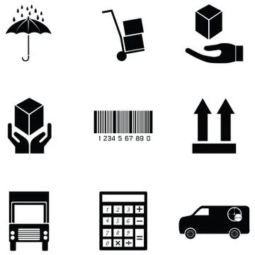 Logistics icons set Stock Illustration