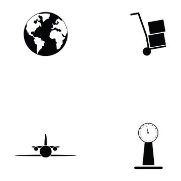Logistics icons set Illustrazione stock