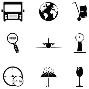 Logistics icons set Stock Illustration