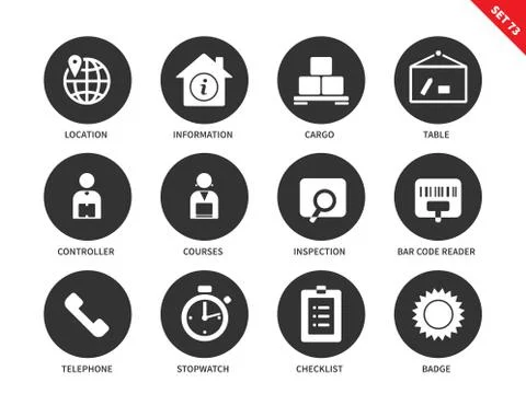 Logistics icons on white background Stock Illustration