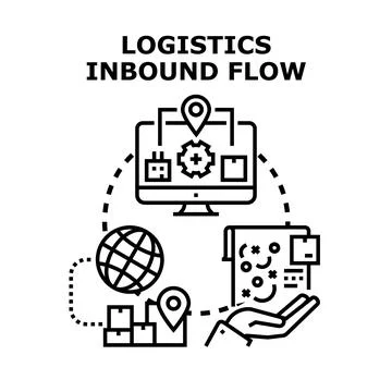 Logistics inbound flow managing global supply chain イラスト素材