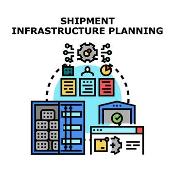 Logistics infrastructure planning streamlining global supply chain management 库存插图