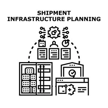 Logistics infrastructure planning streamlining global supply chain management 库存插图