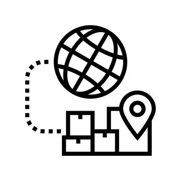 Logistics international line icon vector illustration Illustrazione stock