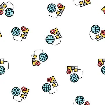 Logistics international vector seamless pattern Illustrazione stock