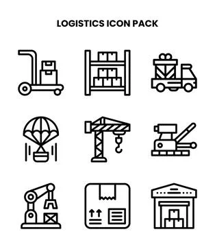 Logistics Line Graphics Icons Pack Stock Illustration