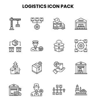 Logistics Line Icons Pack Illustration