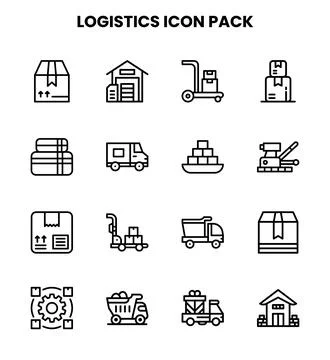 Logistics Line UI Icons Pack Illustration
