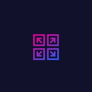 Logistics logo with cubes and arrows Stock Illustration