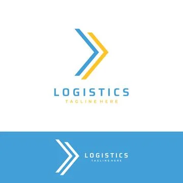Logistics Logo template design with arrows, order boxes, quick and digital .. Stock Illustration