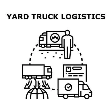 Logistics management and global delivery trucking service Stock Illustration