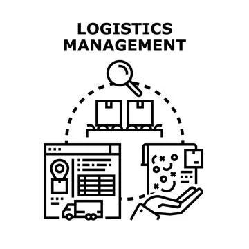 Logistics management concept managing delivery and supply chain 스톡 일러스트