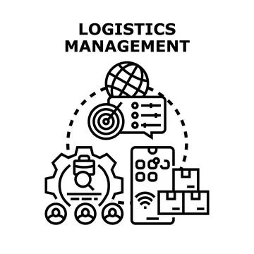 Logistics management global supply chain delivery concept Stock Illustration