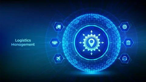 Logistics management. Smart logistics, transportation technology concept. L.. イラスト素材