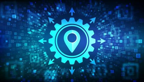 Logistics management technology background. Smart logistics and transportat.. Illustrazione stock