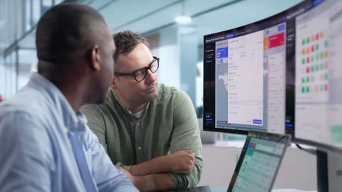 Logistics Manager Analyzes Real-time Shipment Data Stock Footage 346321991
